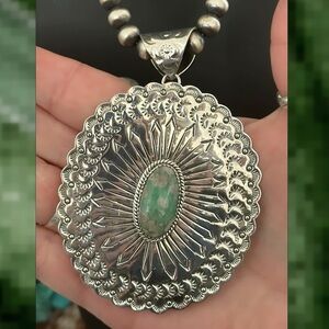 Varasite mega concho sterling silver statement southwestern pendant